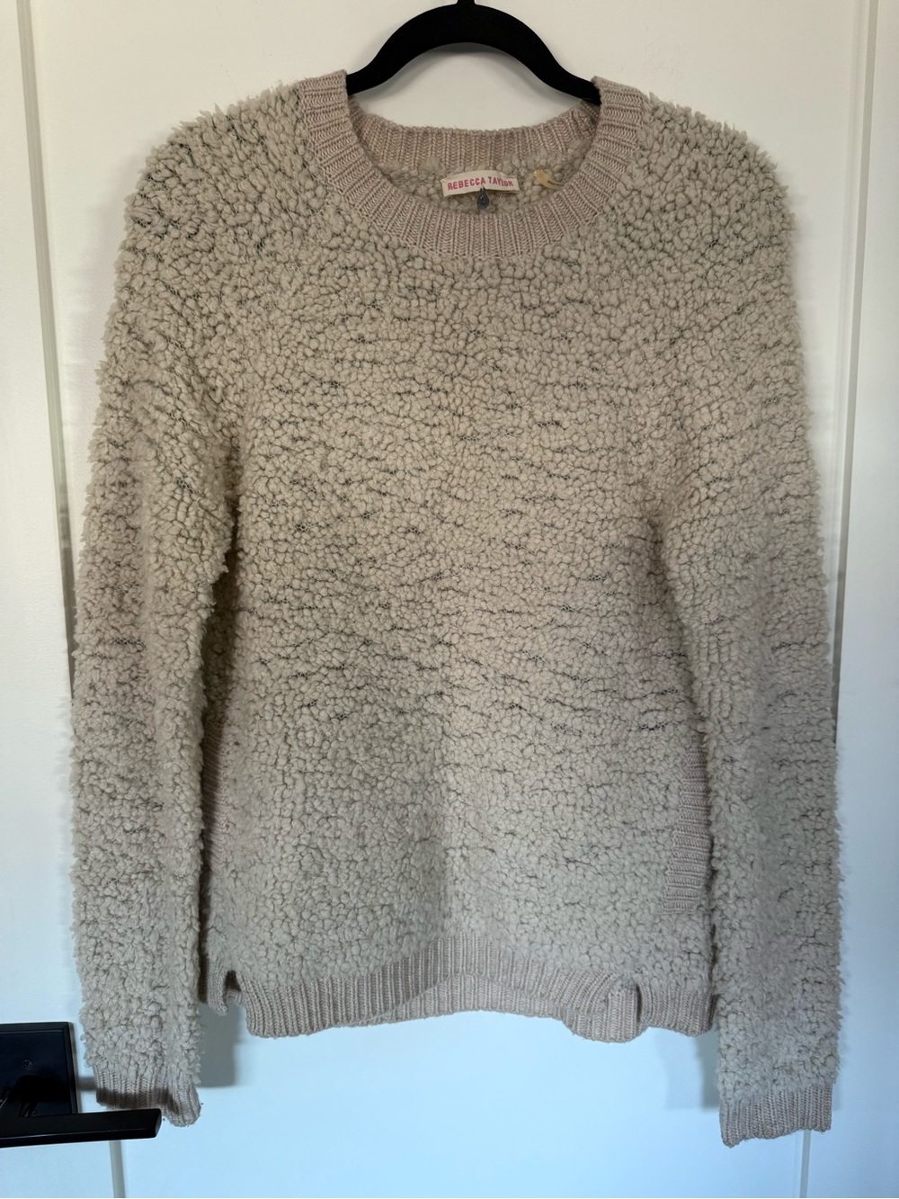 Rebecca Taylor Beige Mohair/Wool/Cashmere Boucle Sweater